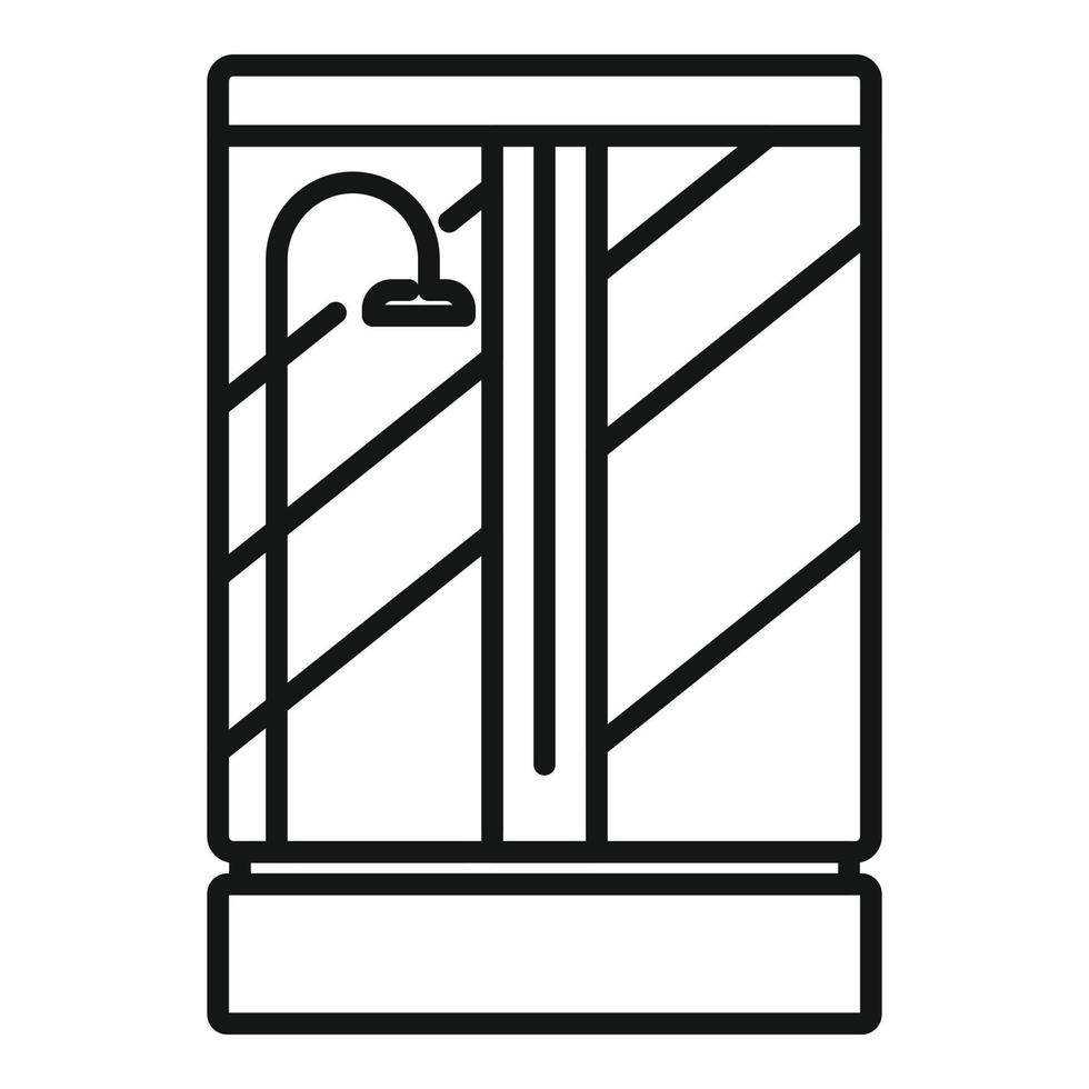 Wall washroom cabin icon outline vector. Shower stall vector