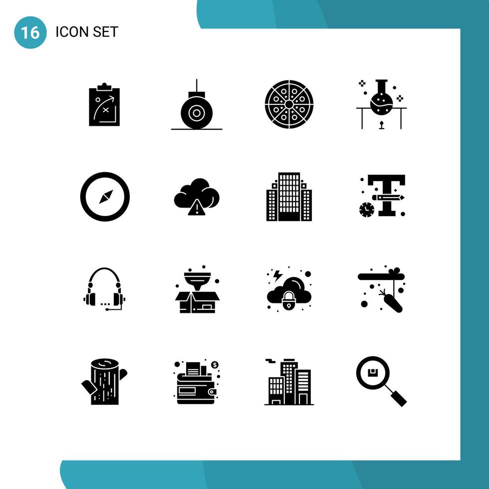 Stock Vector Icon Pack of 16 Line Signs and Symbols for science experiment laboratory research submarine laboratory pizza Editable Vector Design Elements