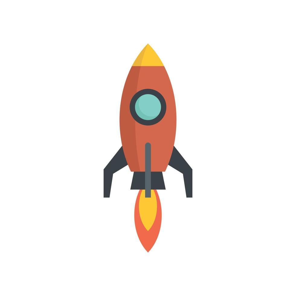 Rocket startup icon flat isolated vector