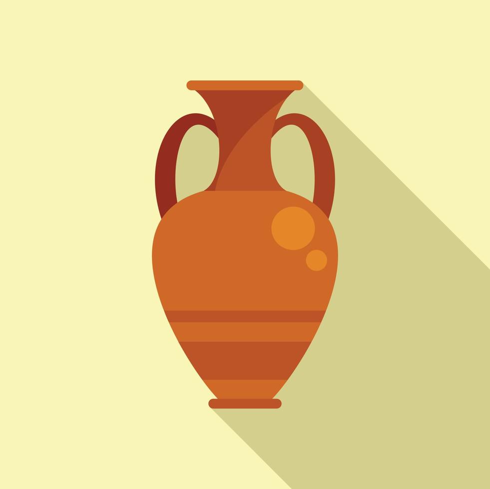 Ancient vase auction icon flat vector. Sell price vector