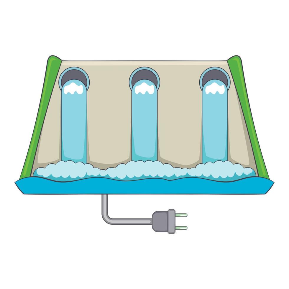 icono de la estación de energía, estilo de dibujos animados vector