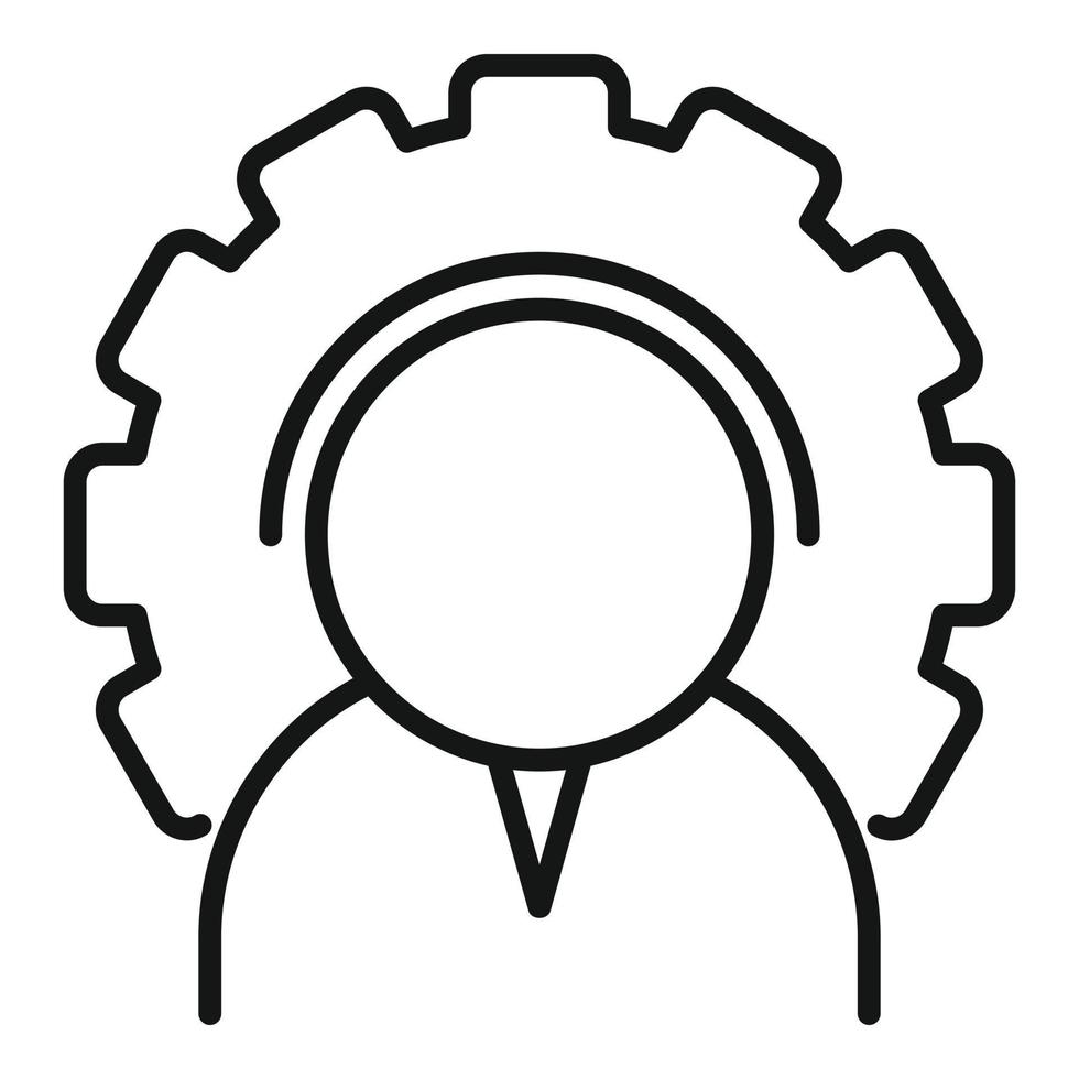 Gear company manager icon outline vector. Success idea vector