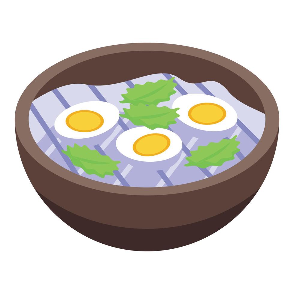 Boiled egg soy icon isometric vector. Organic food vector