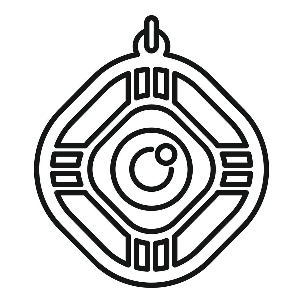 vector de contorno de icono de amuleto de suerte. cuenta esotérica