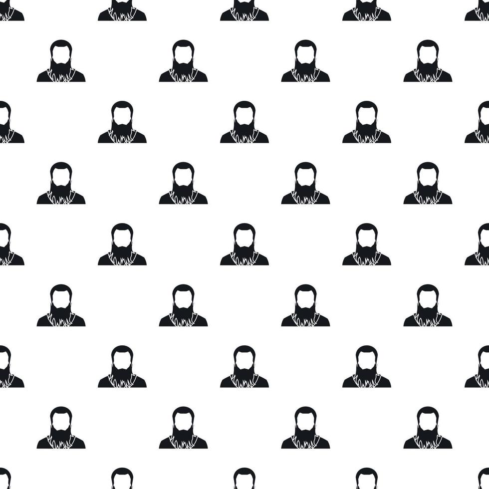 Man with beard avatar pattern, simple style vector
