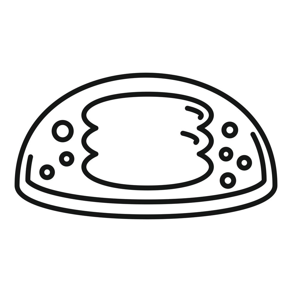 vector de contorno de icono de bombón de cacao. pasta de crema
