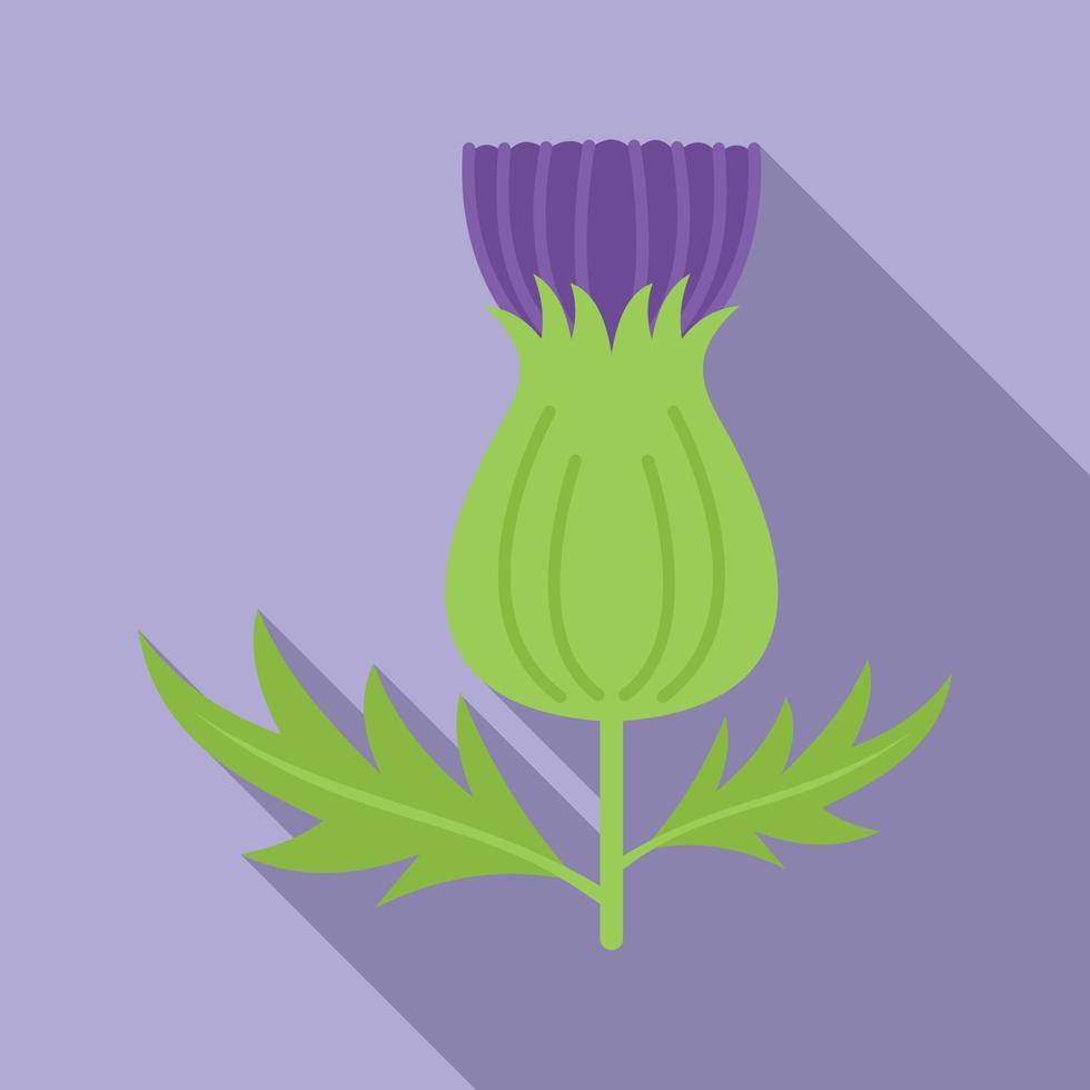 Seed thistle icon flat vector. Stem marian vector