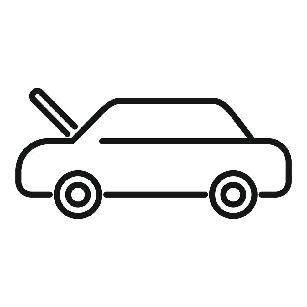 vector de contorno de icono de coche en servicio. pieza de automóvil