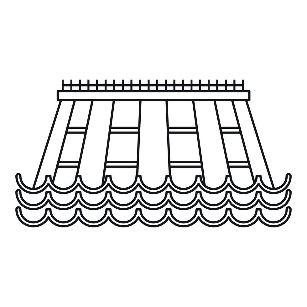 Hydroelectric icon, outline style vector