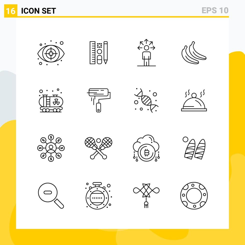 Collection of 16 Universal Line Icons. Icon Set for Web and Mobile. vector