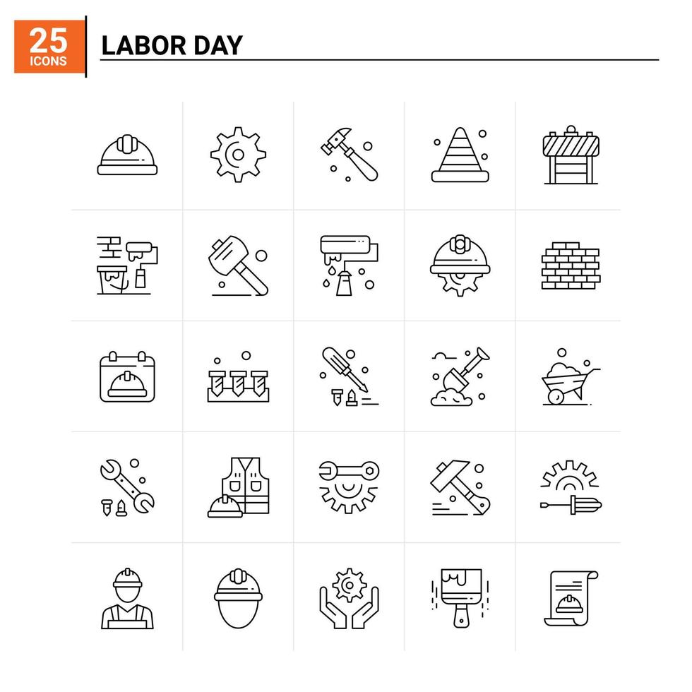 25 día del trabajo conjunto de iconos de fondo vectorial vector