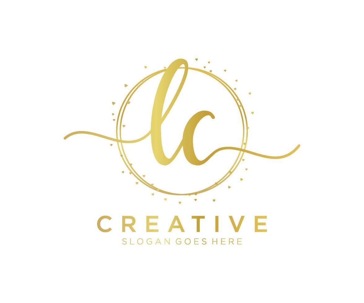 Initial LC feminine logo. Usable for Nature, Salon, Spa, Cosmetic and Beauty Logos. Flat Vector Logo Design Template Element.