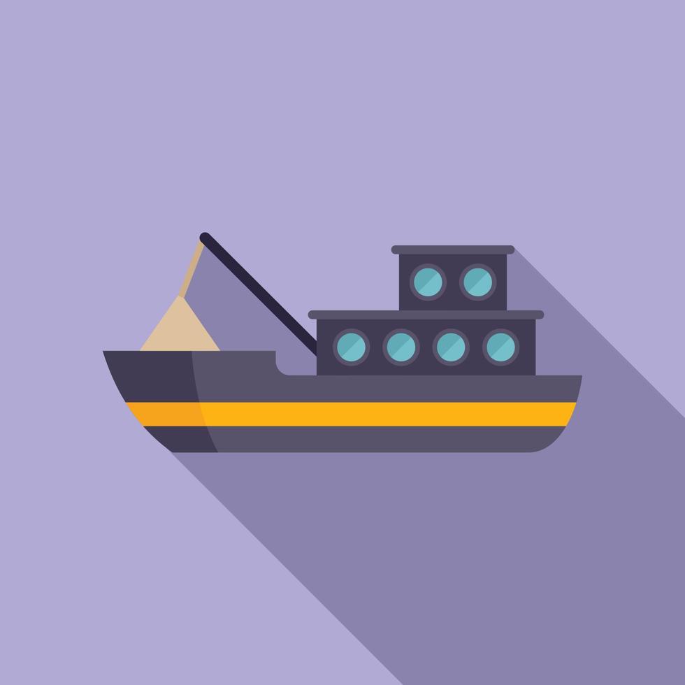 Coast fish boat icon flat vector. Sea vessel vector