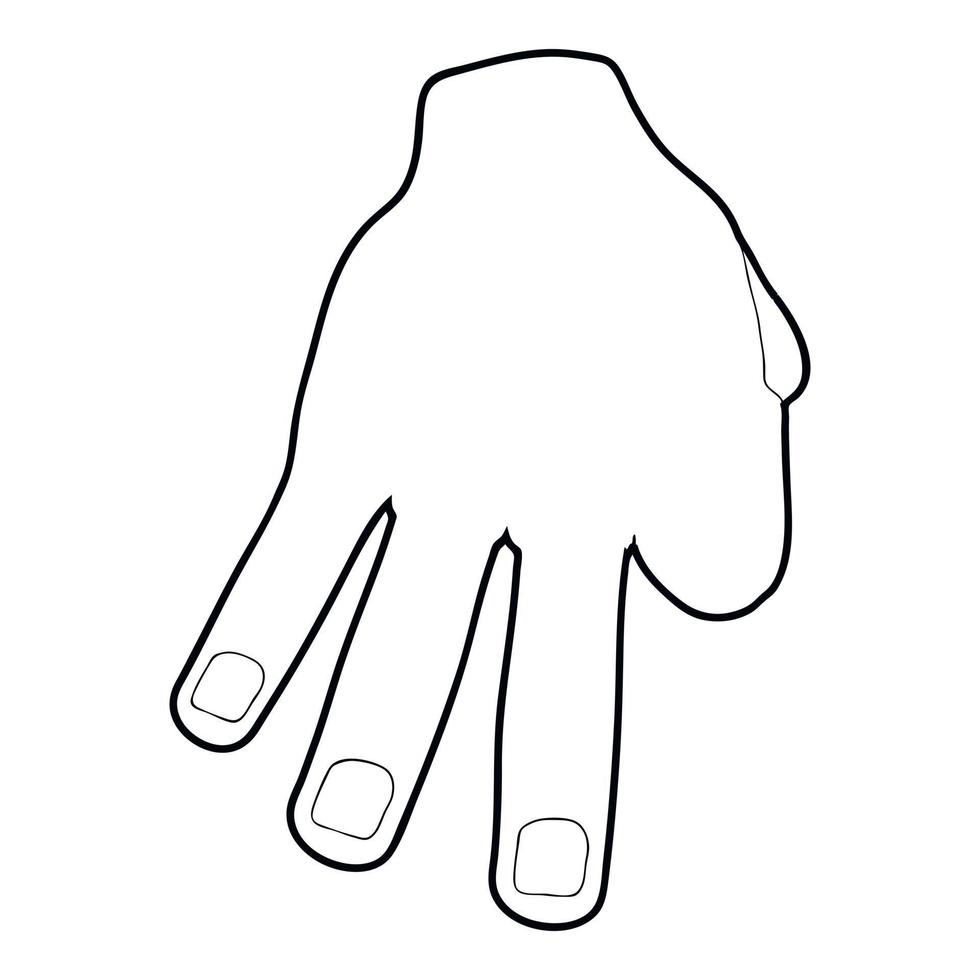 Three fingers icon, outline style vector