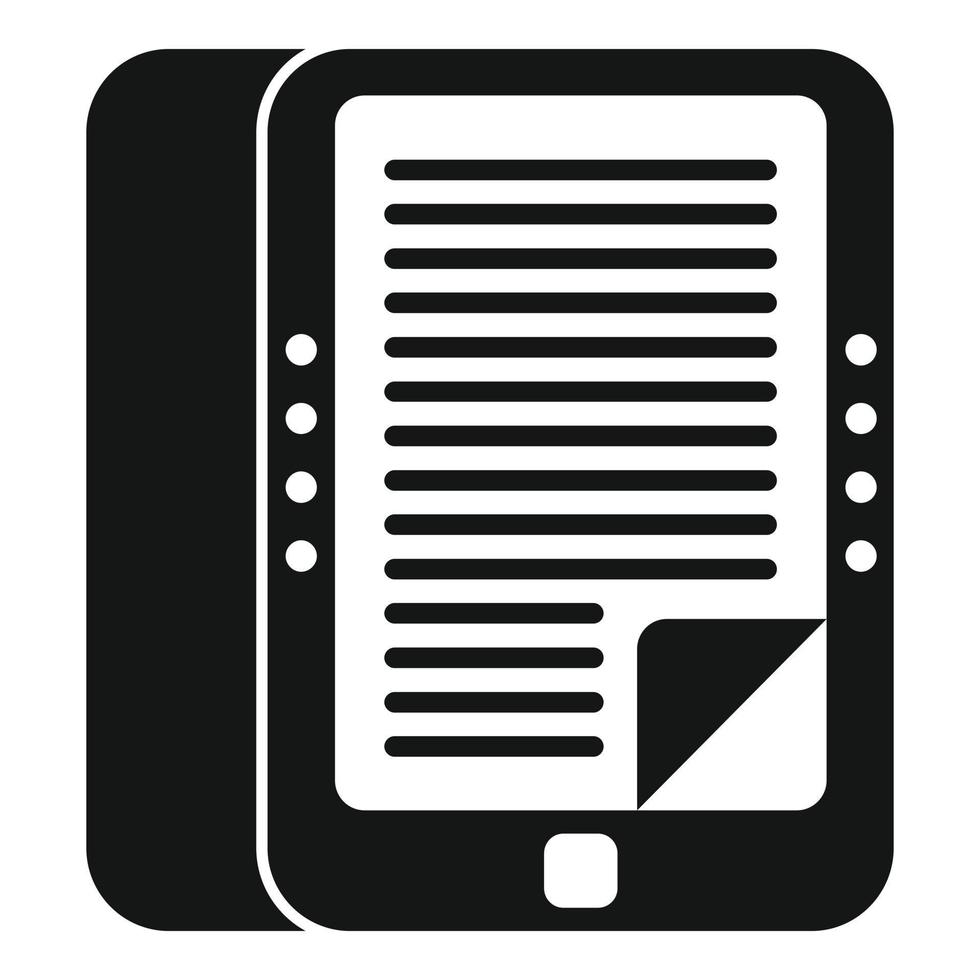 icono de ebook móvil vector simple. educación en línea