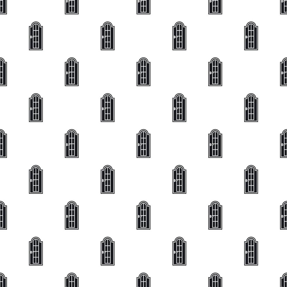 Arched wooden door pattern, simple style vector