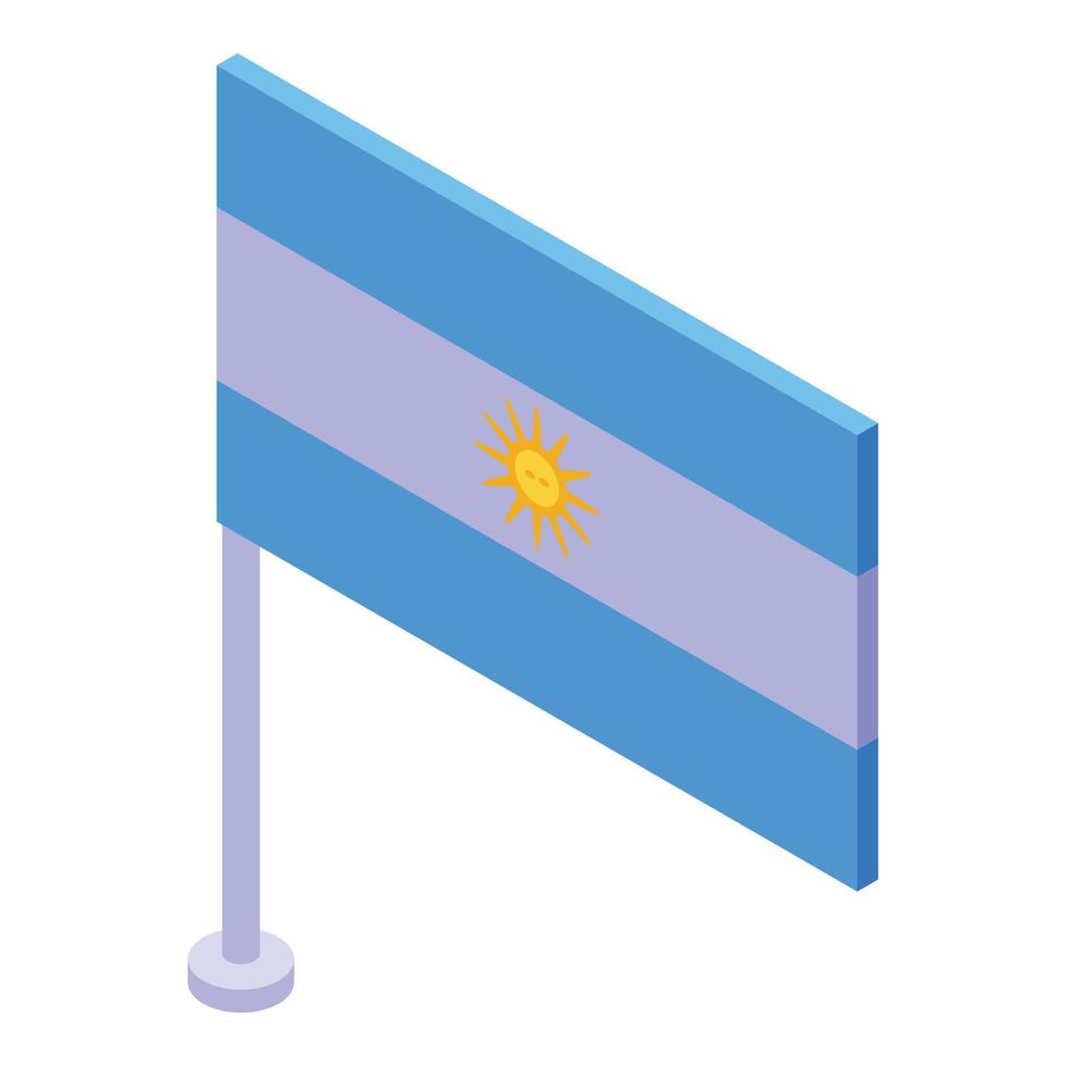 vector isométrico del icono de la bandera argentina. emblema compañero