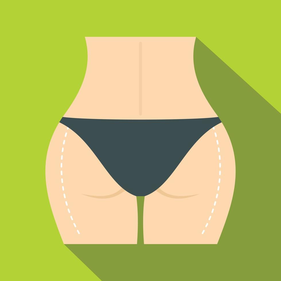 Woman buttocks marked on hips icon vector