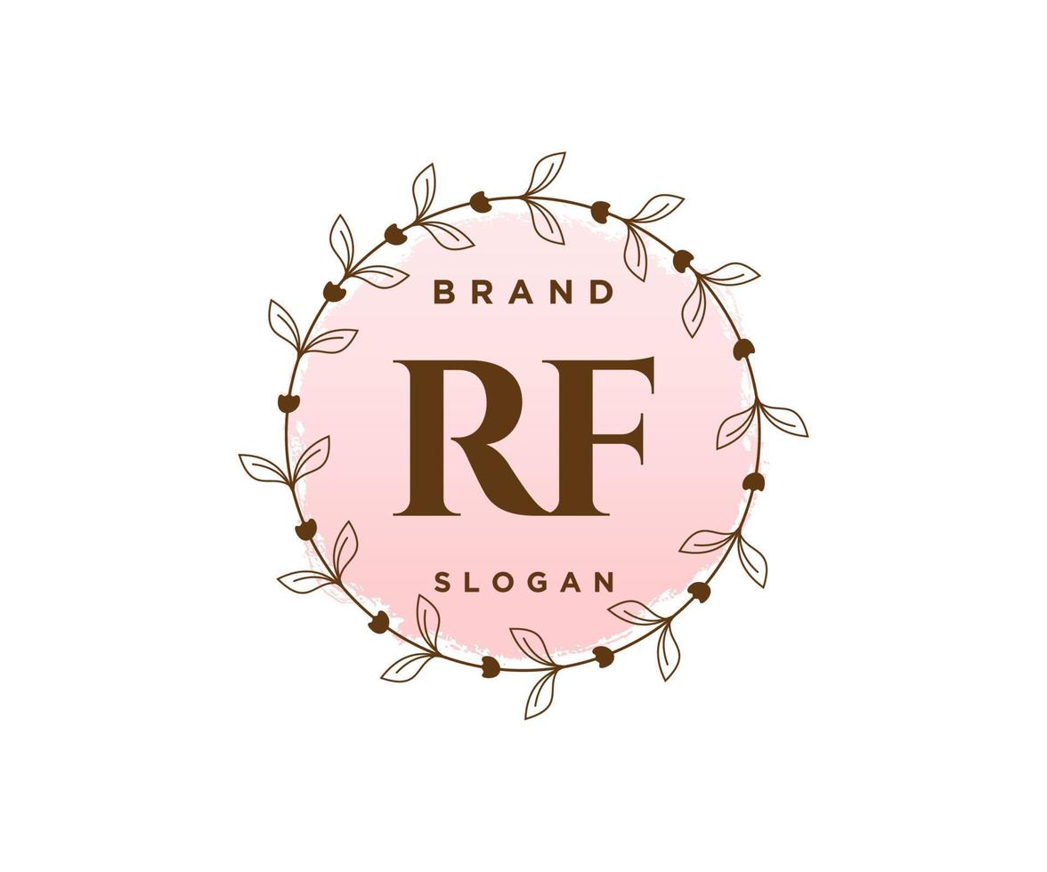 Initial RF feminine logo. Usable for Nature, Salon, Spa, Cosmetic and Beauty Logos. Flat Vector Logo Design Template Element.