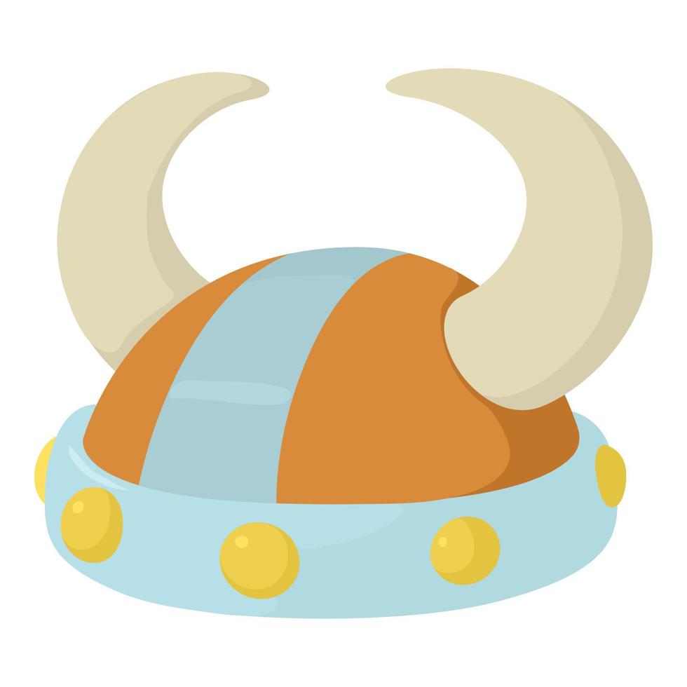 Horned helmet icon , cartoon style vector