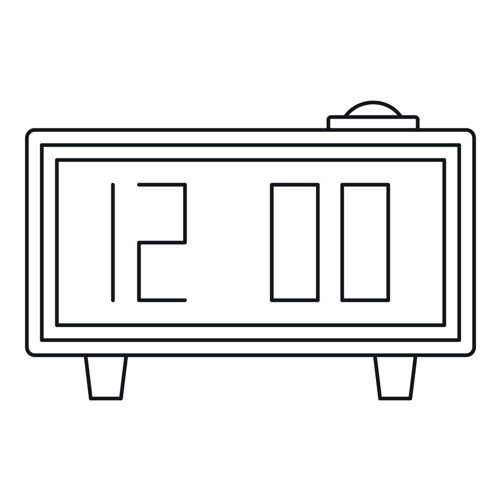 Alarm clock icon, outline style vector