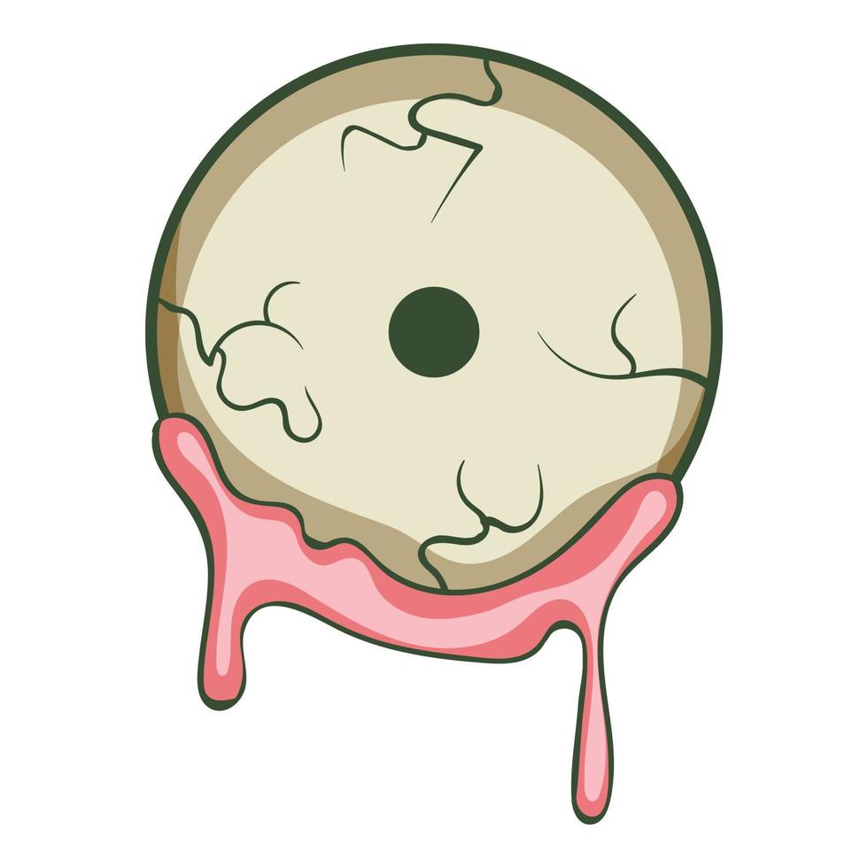 icono de ojo de zombi, estilo de dibujos animados vector