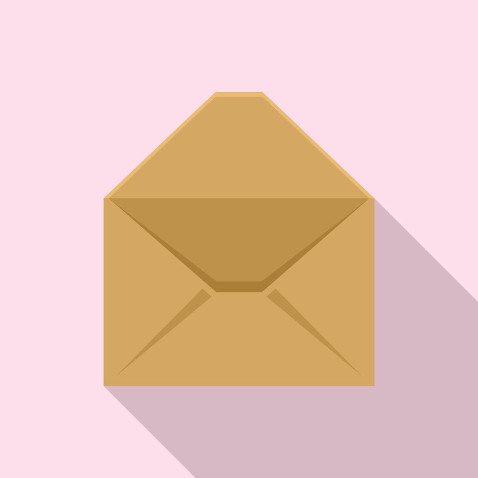 Document envelope icon flat vector. Information mail vector