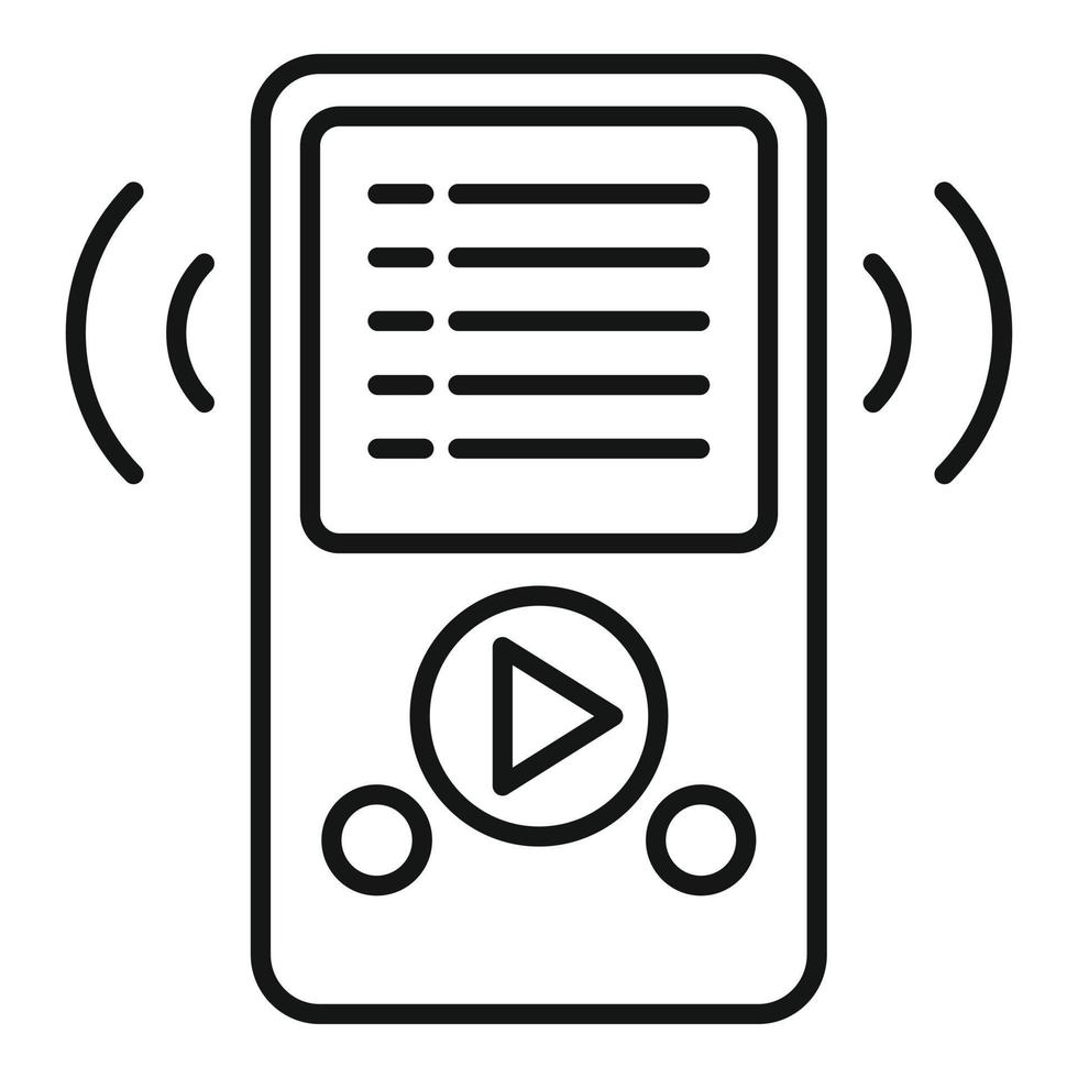 Music player playlist icon outline vector. Song list app vector