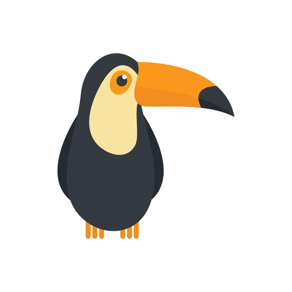 icono de pájaro tucán vector aislado plano