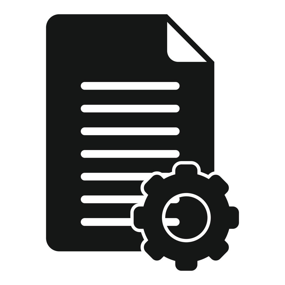 File gear icon simple vector. Eco recycle vector