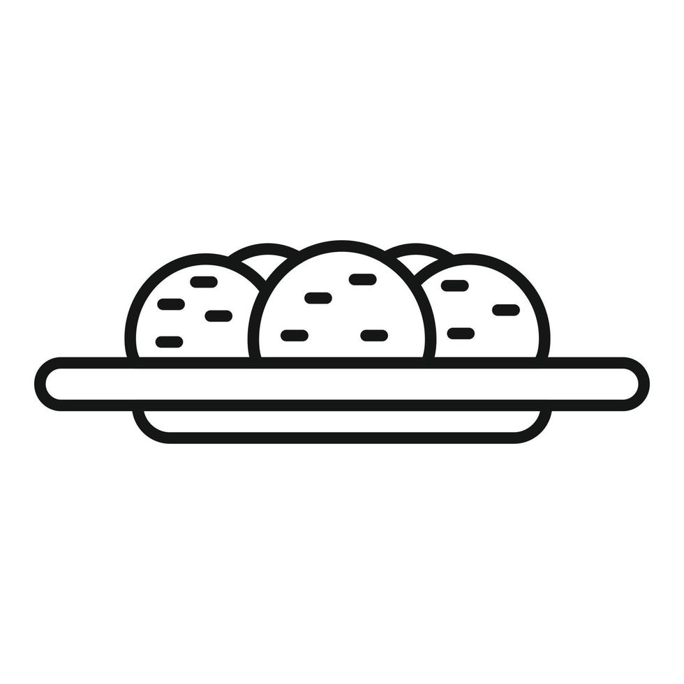 vector de contorno de icono de falafel. cocinar pita