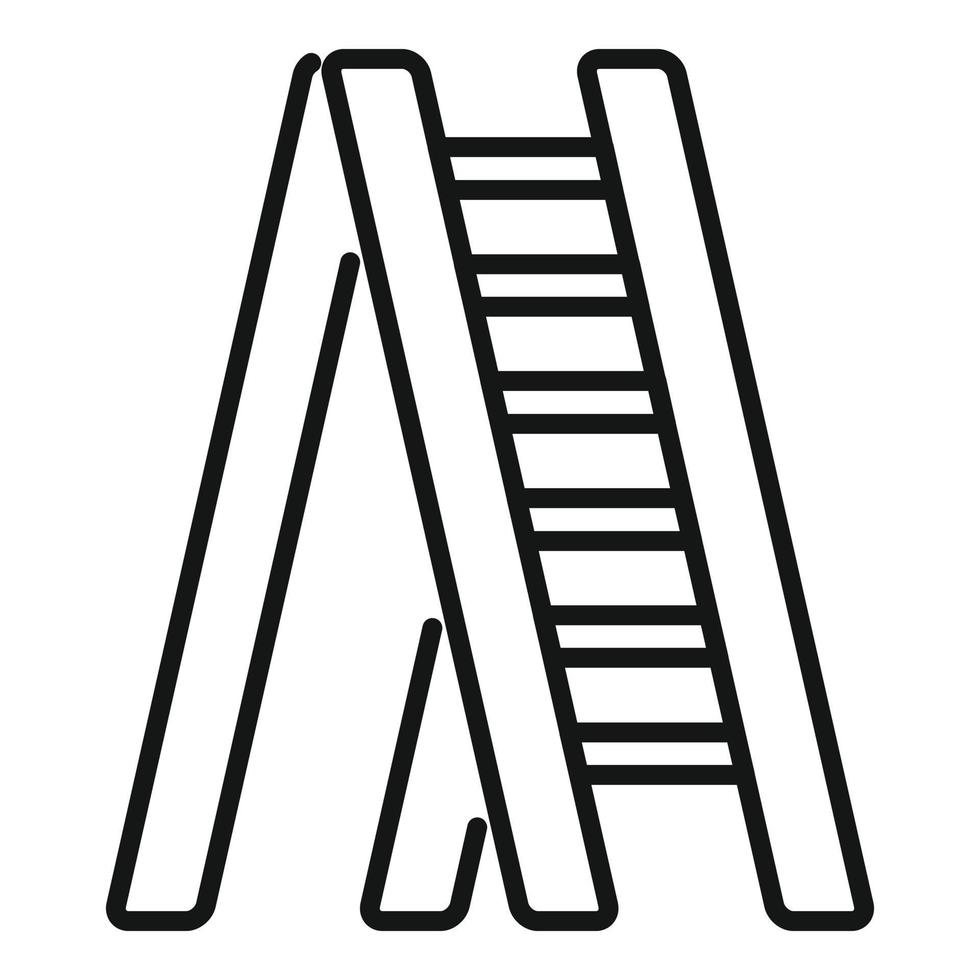 Step ladder icon outline vector. Metal up vector