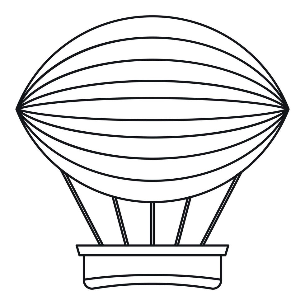 Vintage hot air balloon icon, outline style vector