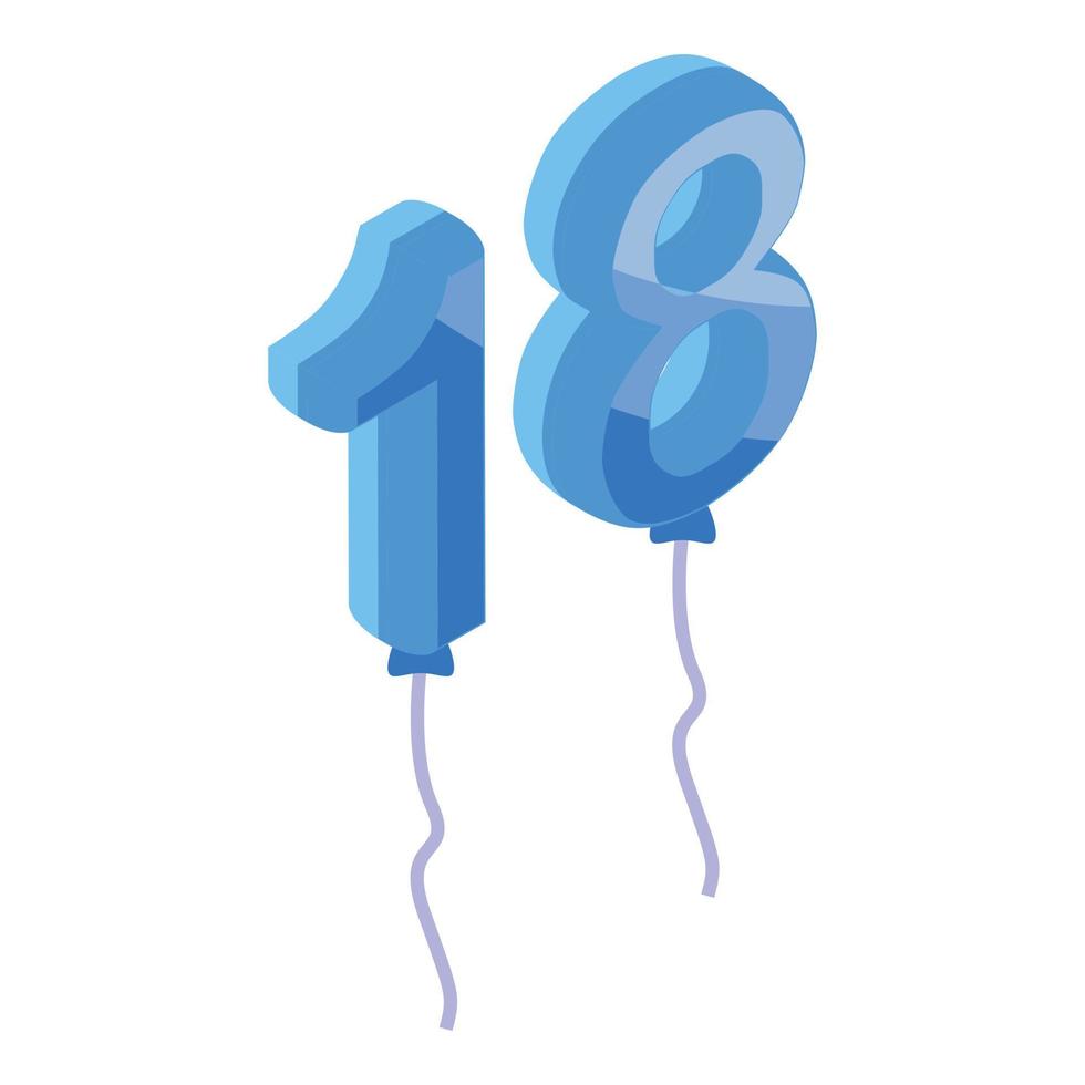 Birthday number balloon icon isometric vector. Seller shop vector