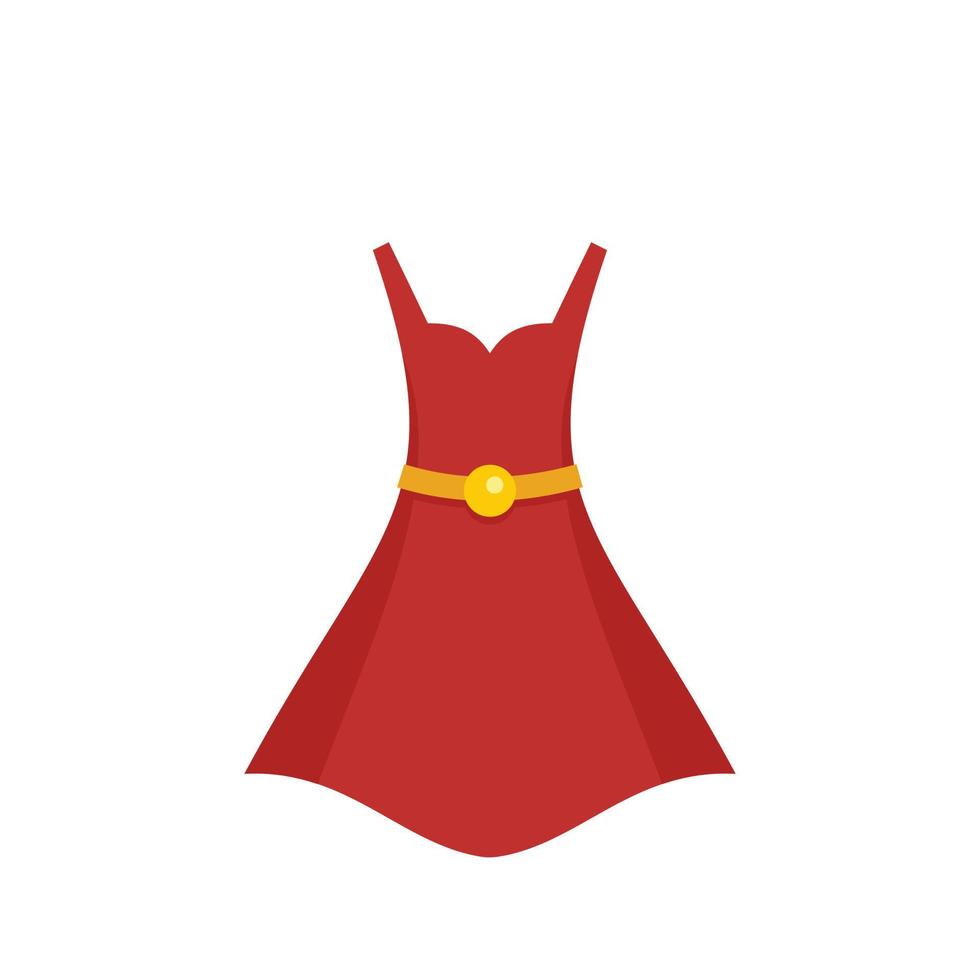 comprar vestido rojo icono plano aislado vector