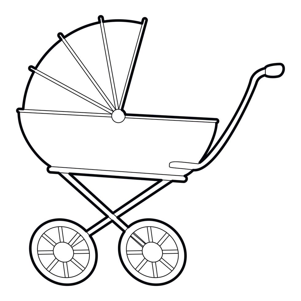 icono de carro de bebé, estilo 3d isométrico vector