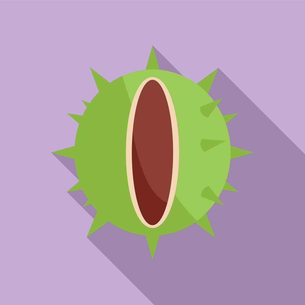 Roast chestnut icon flat vector. Tree fruit vector