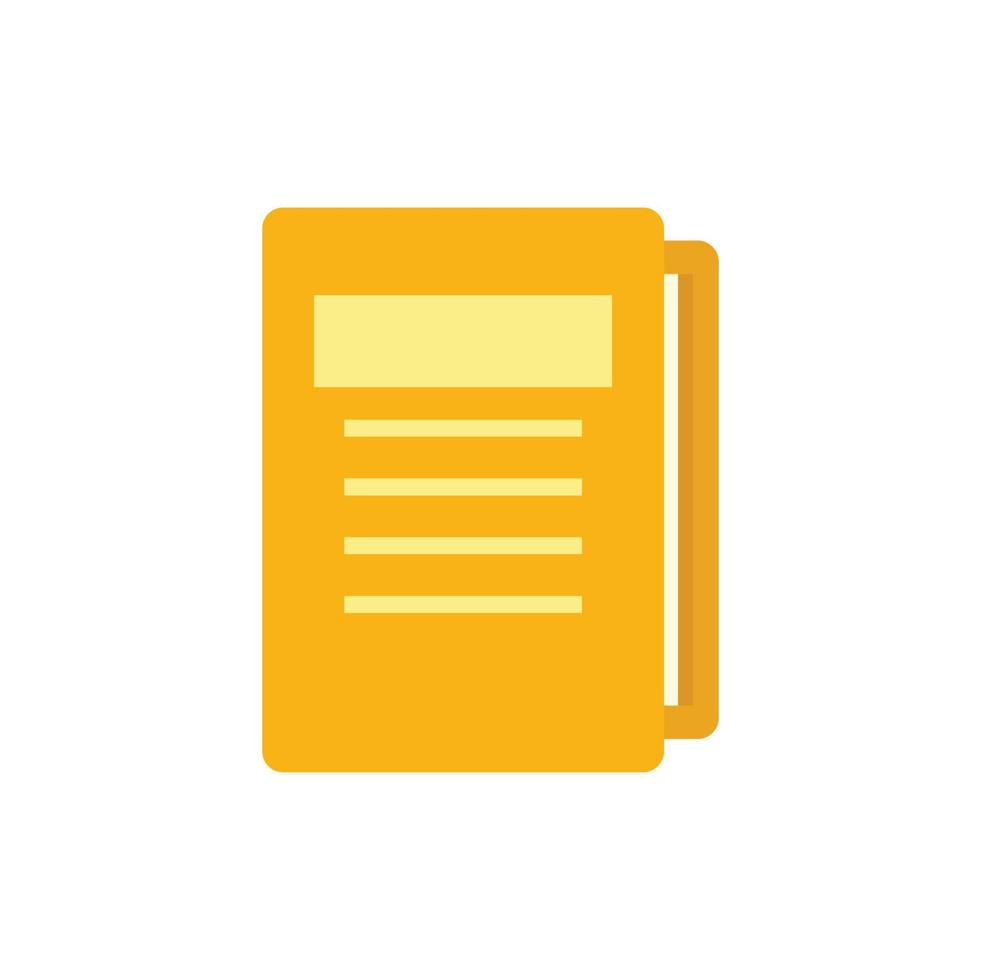 Tutor lesson folder icon flat isolated vector