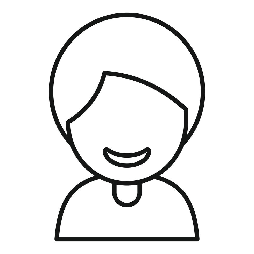 Smiling staff icon outline vector. Person group vector