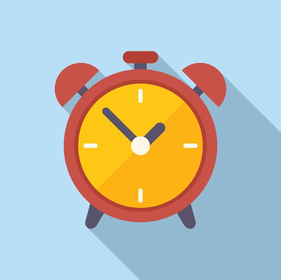 Alarm clock icon flat vector. Office time vector