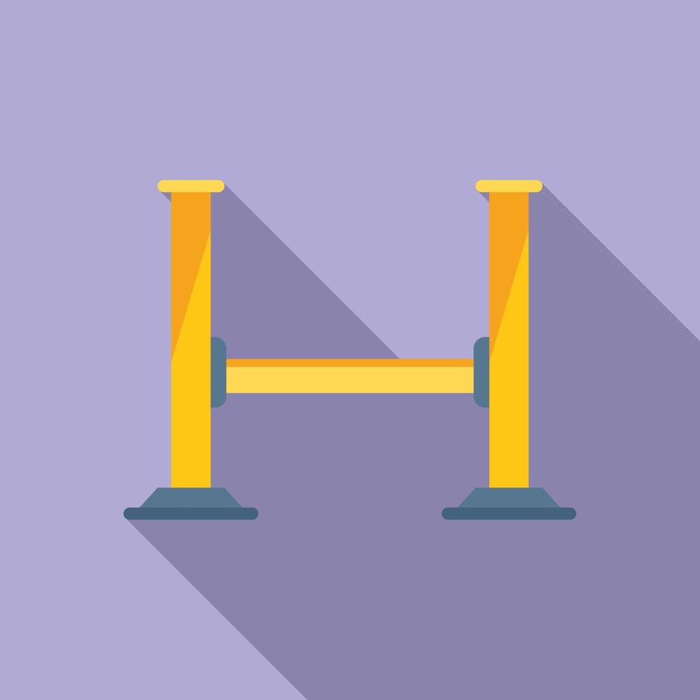 Fix car lift icon flat vector. Auto garage vector