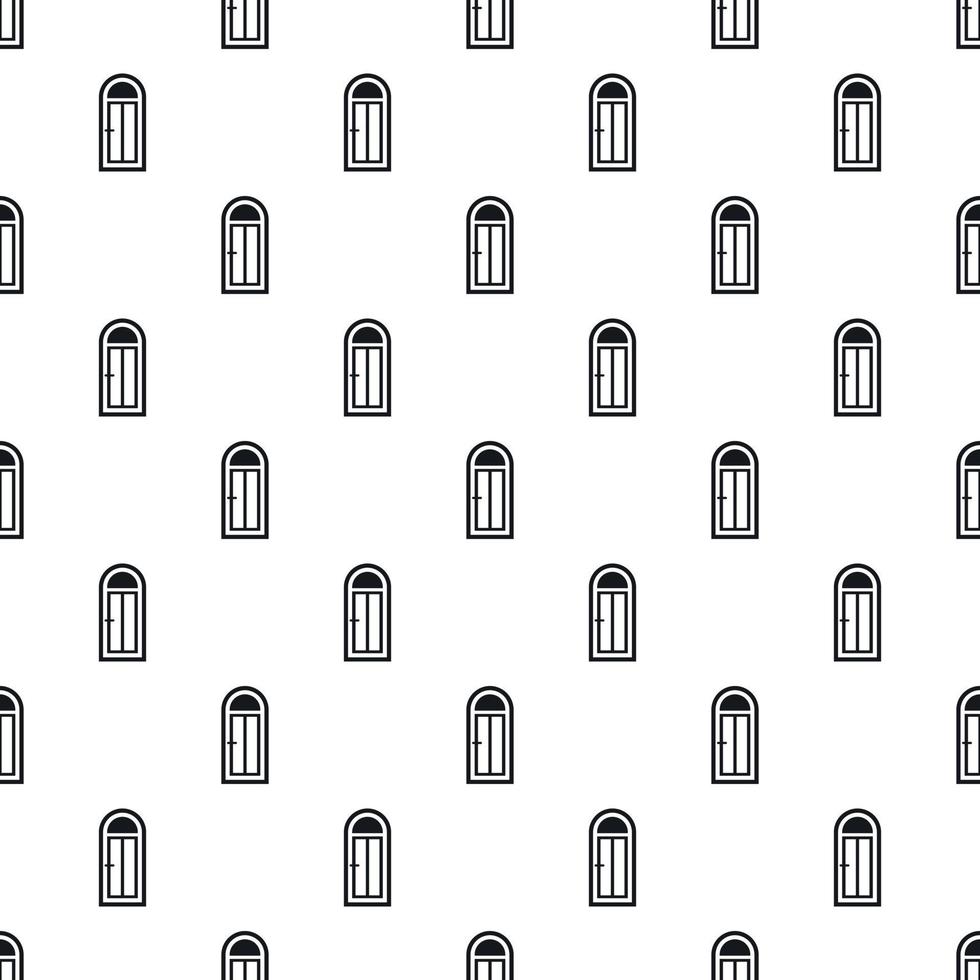Arched front door pattern, simple style vector