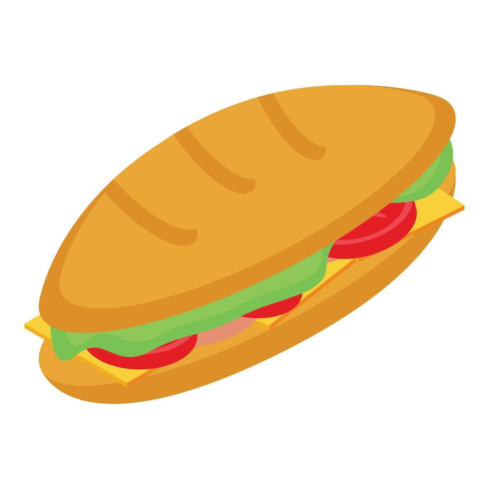 icono de sándwich español vector isométrico. cocina comida