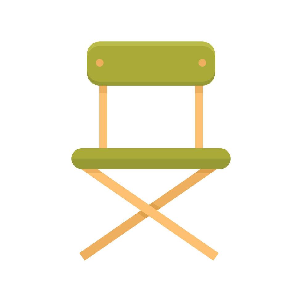 Camping portable chair icon flat isolated vector