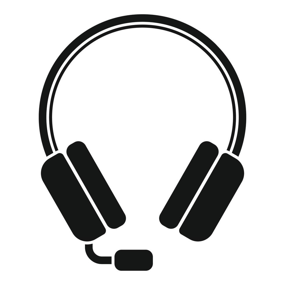 Operator headset icon simple vector. Headset microphone vector