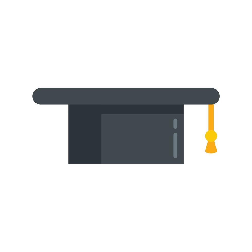 Attestation graduation hat icon flat isolated vector