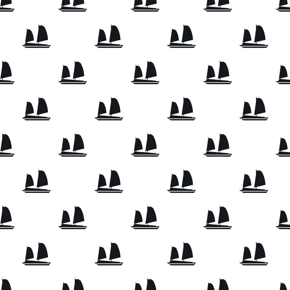Vietnamese junk boat pattern, simple style vector