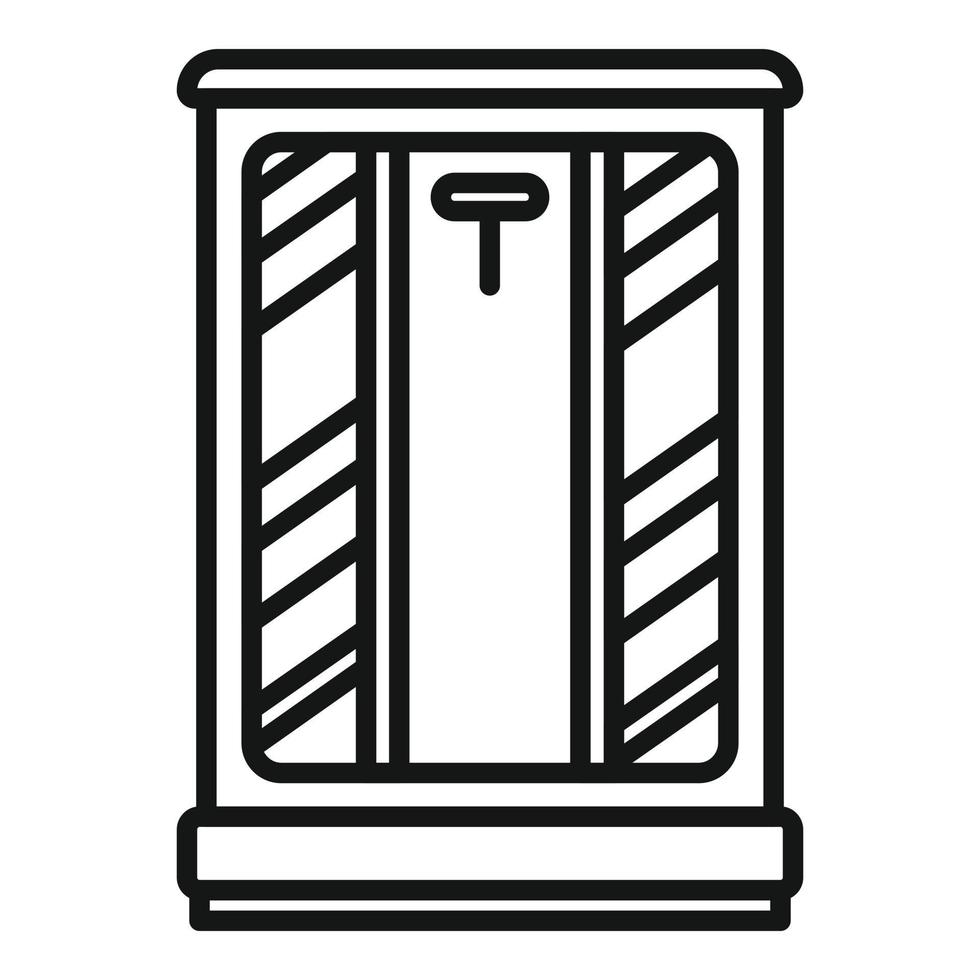 Shower stall icon outline vector. Glass cabin vector