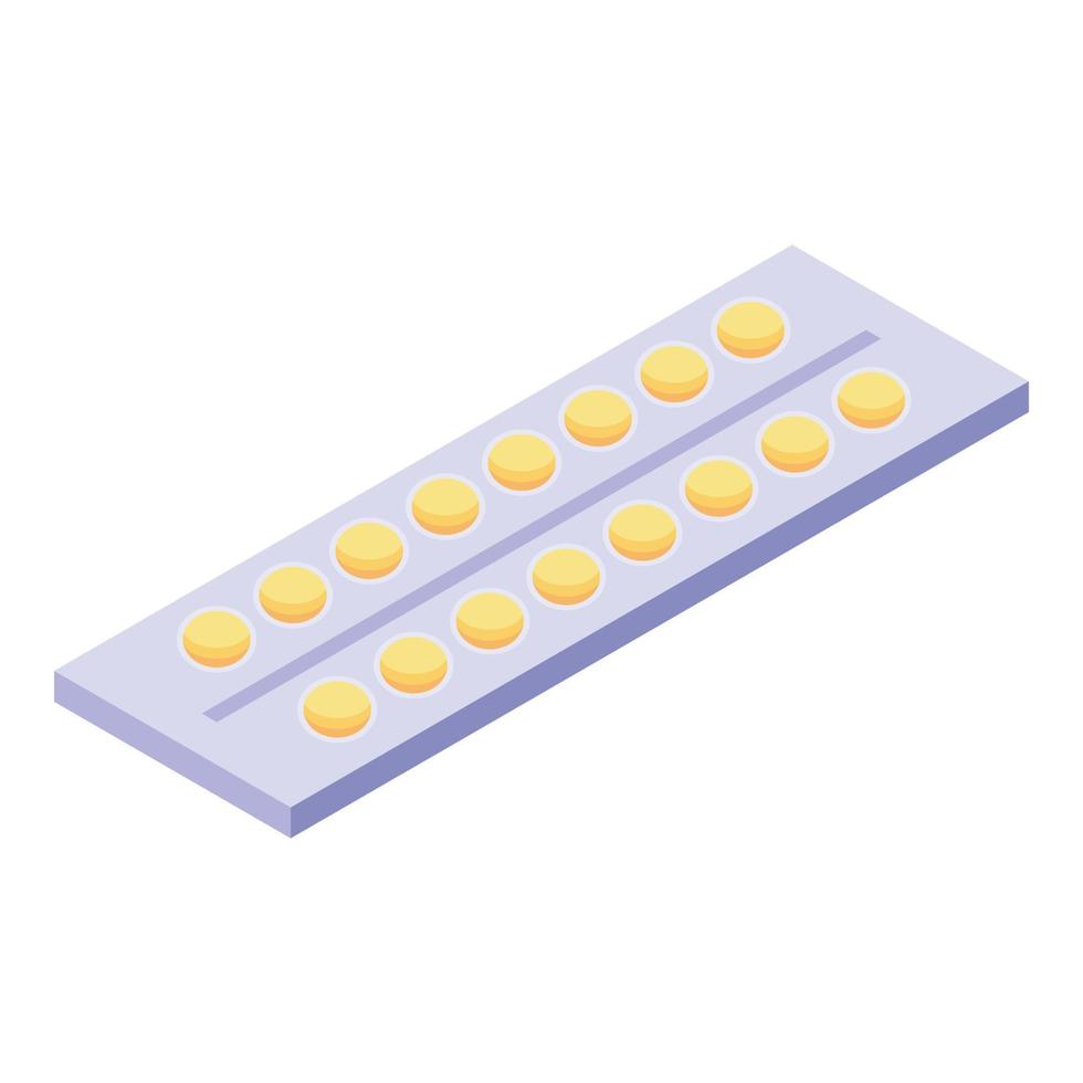Contraception blister icon isometric vector. Birth patch vector