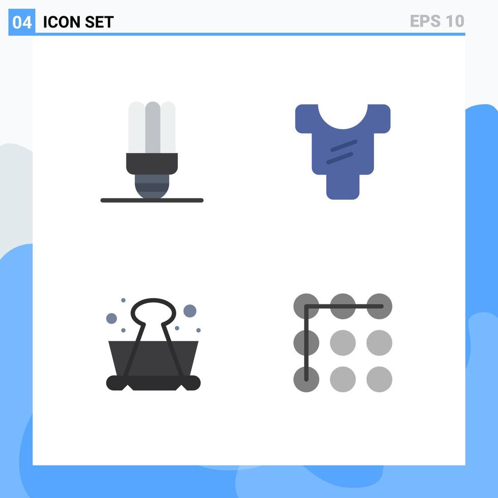 4 iconos creativos signos y símbolos modernos de la escuela de ahorro de energía patrón de clip de bebé elementos de diseño vectorial editables vector